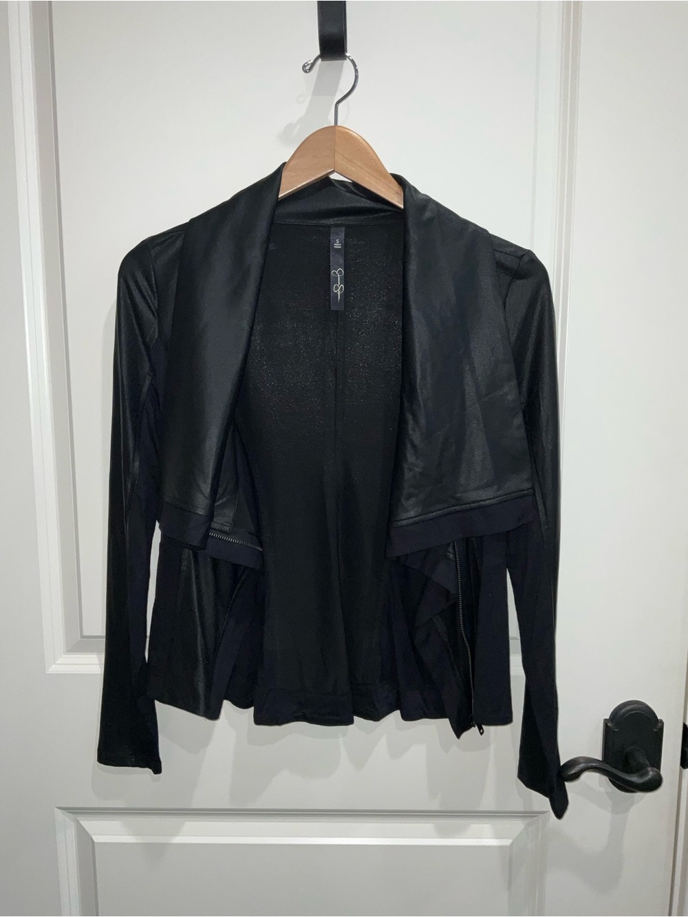 Jessica Simpson Black Draped Open-Front Blazer